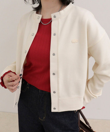 【LACOSTE/ラコステ】ショート丈ダブルフェイスカーディガン