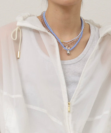 【MAQWEL/マクウェル】ドロップトップビーズネックレス