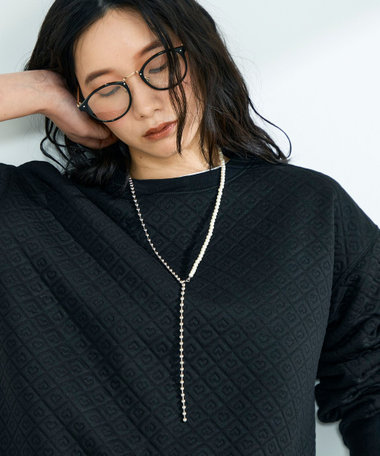 パールメタルフリーフックネックレス