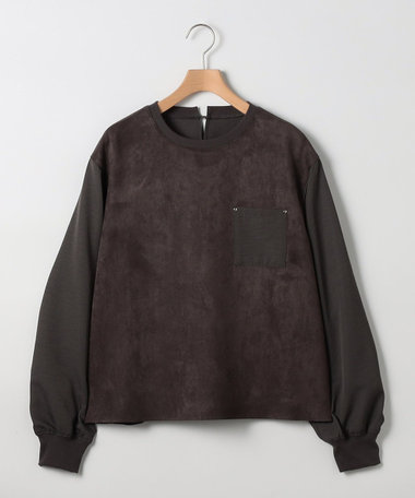 ダブルフェイスフェイクスエードブラウス