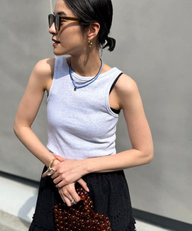 ［WEB限定 SPECIAL SALE！］【MAQWEL/マクウェル】ウォッシャブルCOTTON RIB タンクトップ