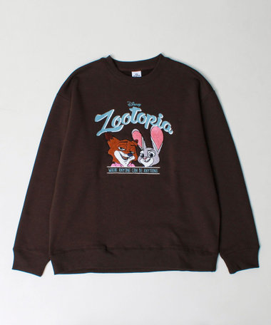 【ZOOTOPIA/ズートピア】ニック＆ジュディ サガラ刺繍クルースウェット 裏起毛