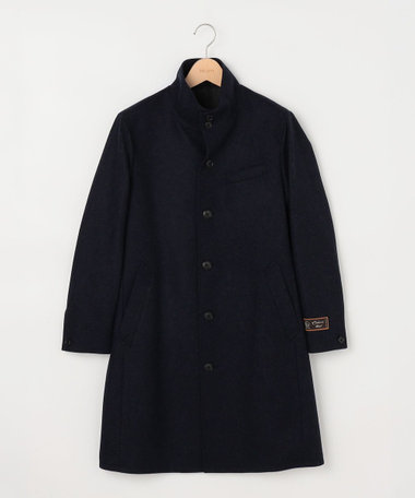 《ビジカジ対応》カシミヤ混 スタンドカラーコート