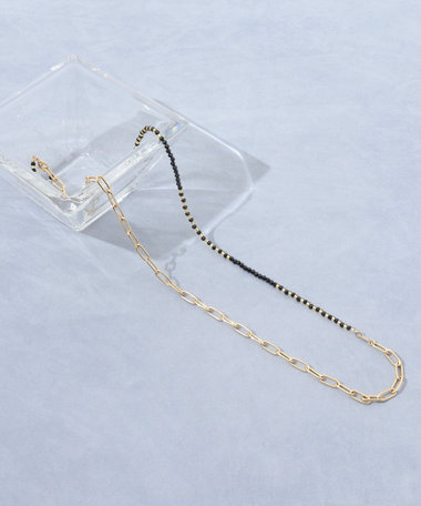 【grace grace/グラスグラス】チェーン×天然石アレンジネックレス