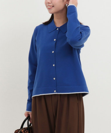 スーパーストレッチ衿付きカーディガン