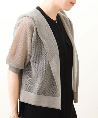 フードメッシュ半袖はおり