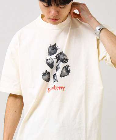 【モノトーン果実図鑑】フルーツプリントTシャツ