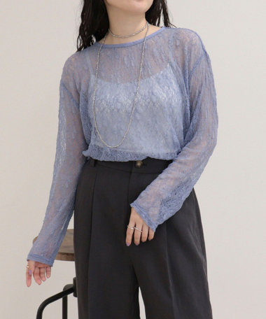 シアーレースロンTシャツ
