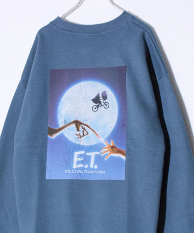 【E.T. & JAWS】UNISEX ヴィンテージ風 裏起毛スウェット