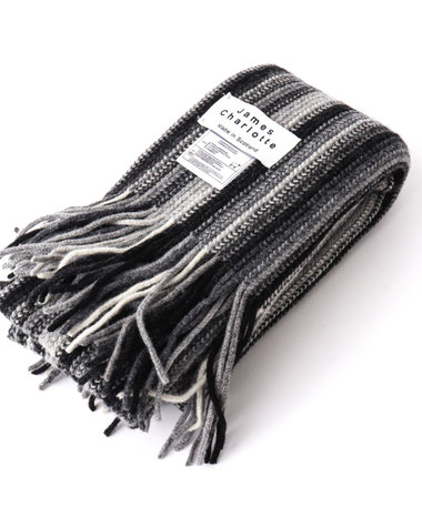 【JAMES CHARLOTTE/ジェームス・シャルロット】501 Warp Knit Multi Stripe Scarf 25cm幅