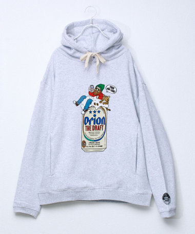 【ORION × Duckster】オリオンビールコラボ 裏起毛 プルオーバーフーディ