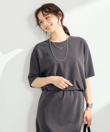 カットジョーゼット5分袖プルオーバー