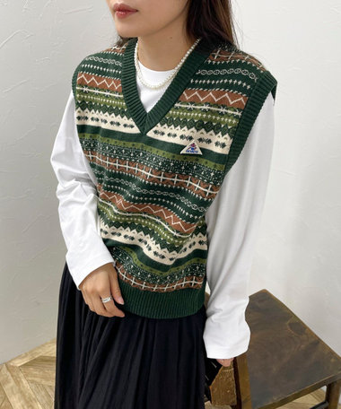 【GEVACO/ゲバコ】フェアアイル Vネックニットベスト