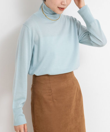 《手洗い可能》18Gウール100%ハイネックプルオーバー