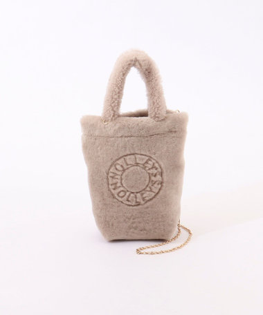 ムートン刺繍バッグ　made in Italy