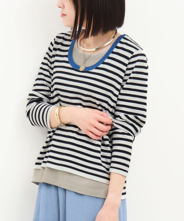 レイヤード風ニットプルオーバー