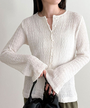 シャーリングカットブラウス