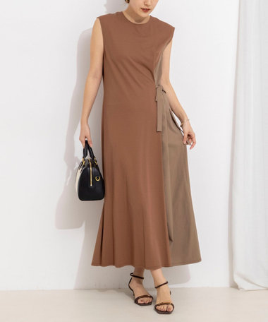 ウォッシャブル布帛切り替えワンピース