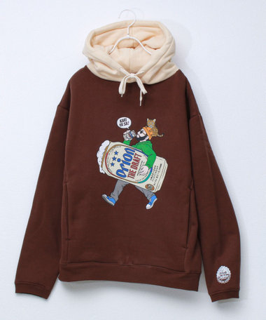 【ORION × Duckster】オリオンビールコラボ 裏起毛 プルオーバーフーディ