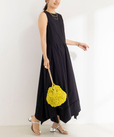 【MARILYN MOON/マリリーンムーン】ledder lace handkerchief skirt dress