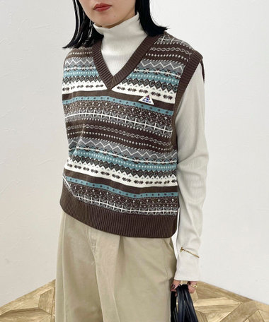 【GEVACO/ゲバコ】フェアアイル Vネックニットベスト