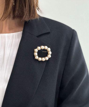 【NOLLEYS goods】リングパールブローチ