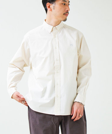 【BOY ASTLAD刺繍】ボタンダウンシャツ ストライプ/チェック