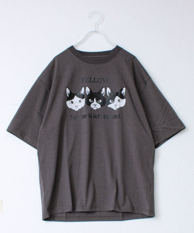 【FREDYMAC/フレディマック】度詰め天竺CAT&DOG前後TEE