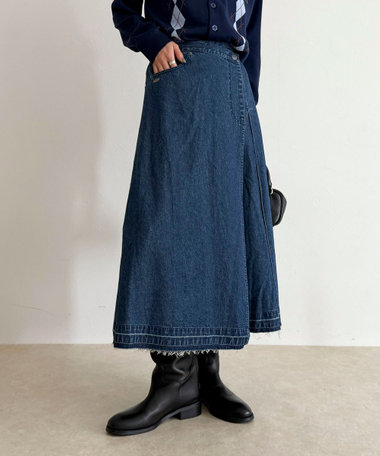 【GEVACO/ゲバコ】デニムプリーツスカート