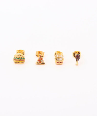 【GIRLS CREW/ガールズクルー】Lunch Is On Us Stud Set-P