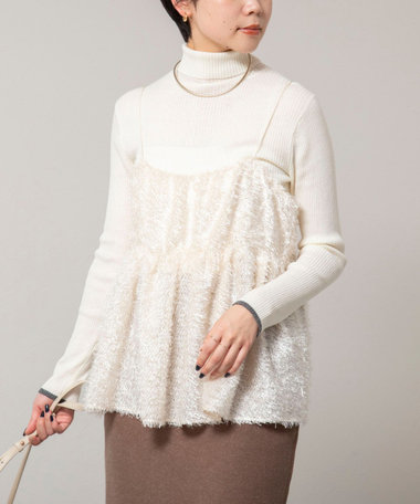 ウォッシャブルカットジャガードビスチェ