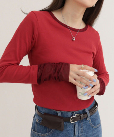 レイヤードスリーブロンTシャツ
