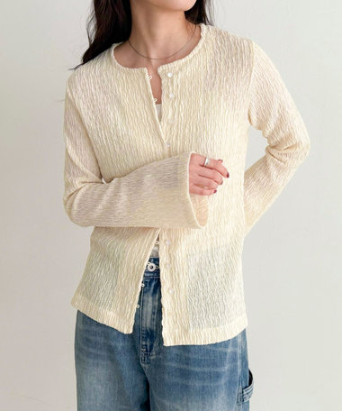 シャーリングカットブラウス