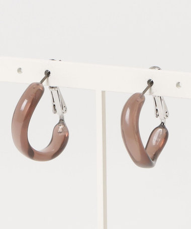 カラー樹脂うねりフープピアス