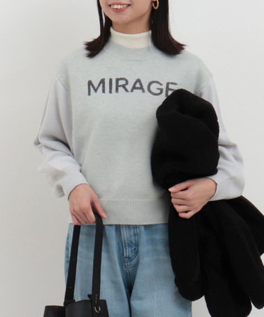 ロゴ入りラグランプルオーバーニット