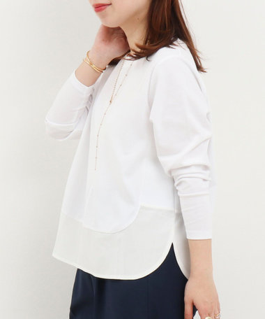 ポンチローマ切替プルオーバーカットソー