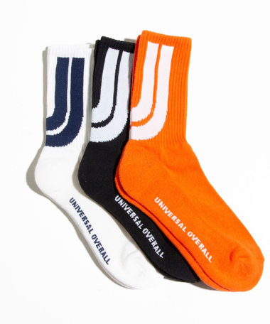 ［WEB限定 SPECIAL PRICE！］【3足セット】【UNIVERSAL OVERALL/ユニバーサルオーバーオール】ロゴ ソックス