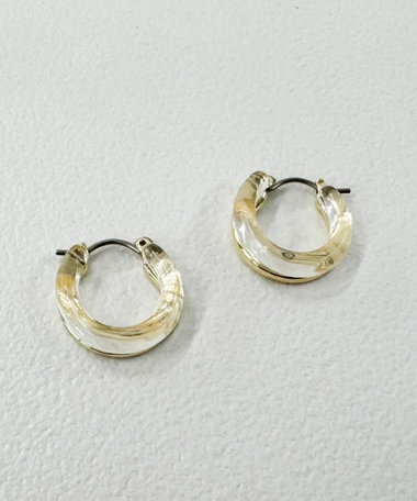 クリアメタルコンビリングピアス