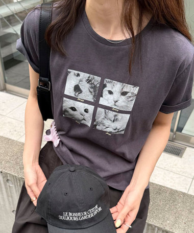 刺しゅう入りCAT PHOTO Tシャツ