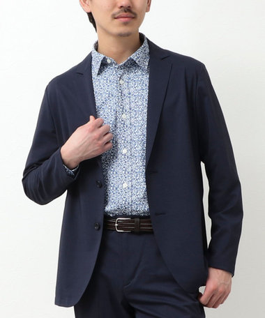 《ビジカジ/セットアップ対応》リネンライク ストレッチ テーラーカーデ