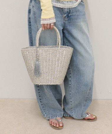 メタリックフィルムカゴバッグ