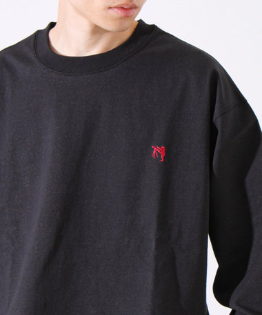 【夏の大ヒットが秋仕様で登場】【BOY刺繍】裏グラデーション 天竺ロンT