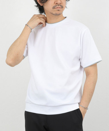 超長綿ハイゲージポンチ フェイクレイヤードTシャツ 26SS