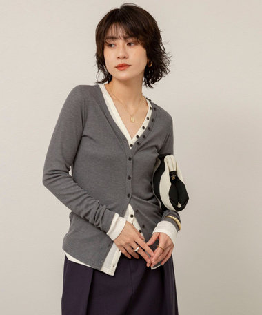 【MAQWEL/マクウェル】ウォッシャブルリブカーディガン