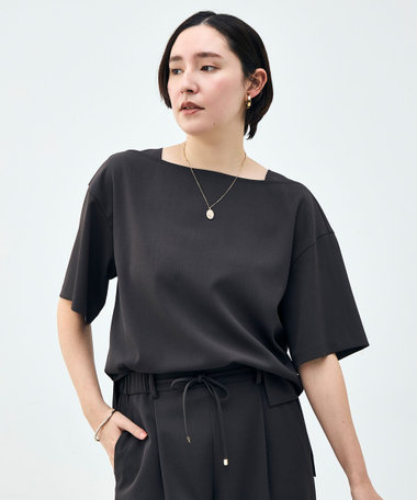 《セットアップ対応》ウォッシャブルイージーツイルTブラウス