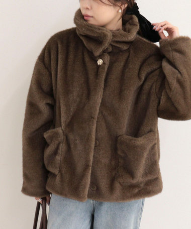 ［FREDY＆GLOSTER限定 TIME SALE！］フェイクミンクファーコート