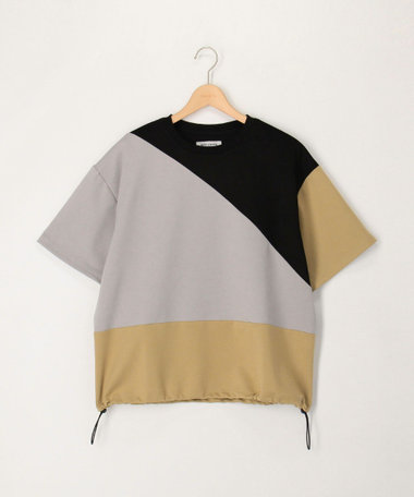 スエード×ポンチパネル切り替えTee
