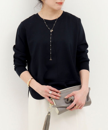 ポンチローマ切替プルオーバーカットソー