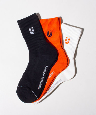 ［WEB限定 SPECIAL PRICE！］【3足セット】【UNIVERSAL OVERALL/ユニバーサルオーバーオール】ロゴ ソックス