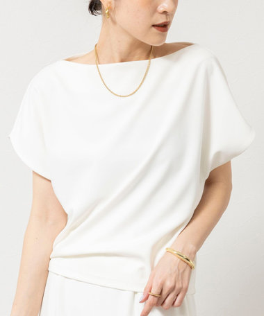 《セットアップ対応》ウォッシャブルマルチファンクションボートネックプルオーバー